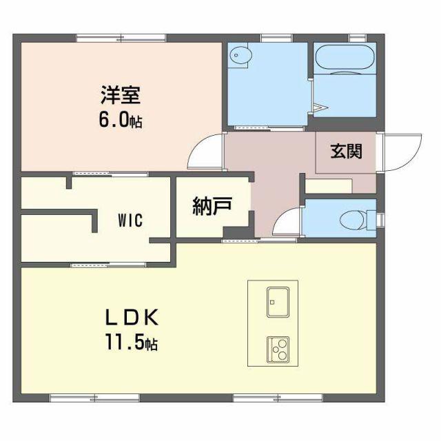 マルベリー A(1LDK/1階)の間取り写真