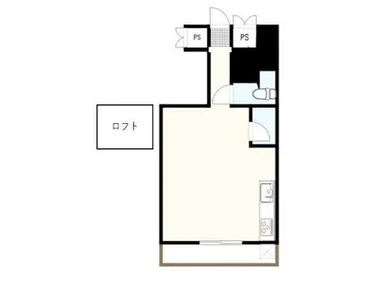 山麓ハイツ(1K/3階)の間取り写真