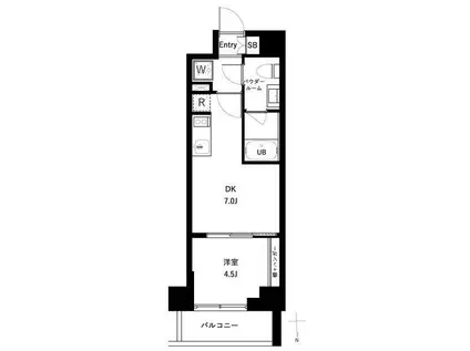 アーバンパーク亀戸II(1DK/7階)の間取り写真