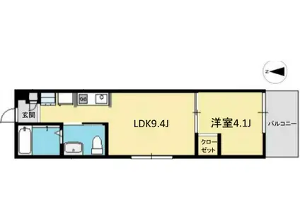コンフォートシティ西千葉(1LDK/1階)の間取り写真
