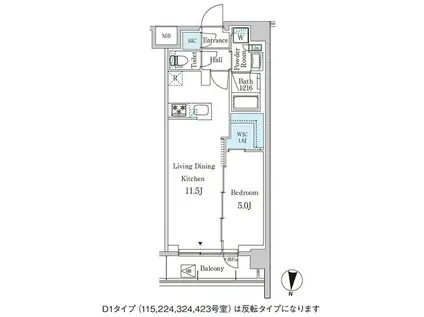 ジオエント中野弥生町(1LDK/3階)の間取り写真