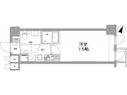 ル・リオン品川二葉(1K/5階)の間取り写真