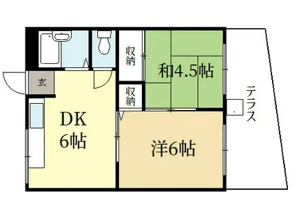 ハイツアルメリア(2DK/1階)の間取り写真