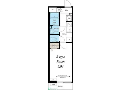 リブリ・TRIPOLIS・II(1K/3階)の間取り写真
