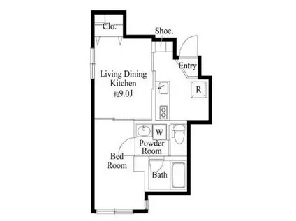 ウッドクレスト羽田レジデンス(1LDK/1階)の間取り写真