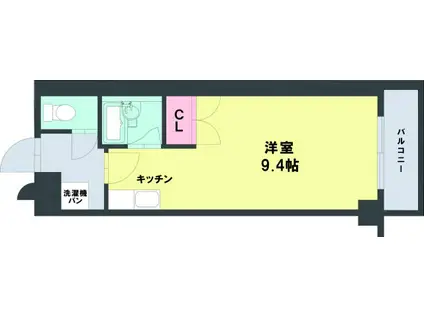 メイン熊大北(ワンルーム/2階)の間取り写真