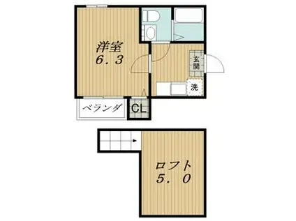 マーベラス本陣(1K/1階)の間取り写真