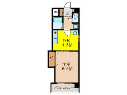 CASADITOKI(1DK/5階)の間取り写真