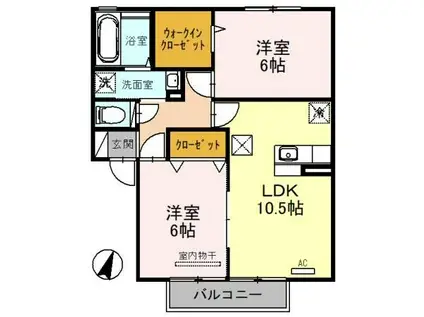 マインフォレスト(2LDK/1階)の間取り写真