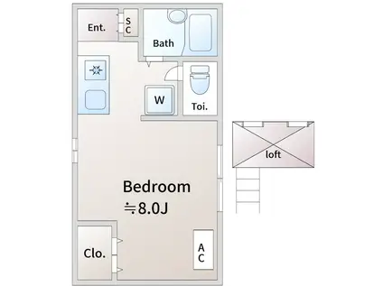 シェモアII(ワンルーム/2階)の間取り写真