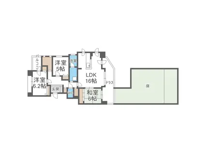 ダイアパレスアクアスプリングス札幌(3LDK/1階)の間取り写真