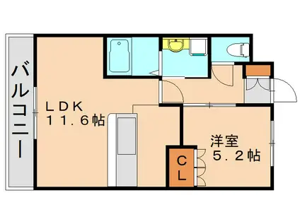 ビューステージ(1LDK/5階)の間取り写真