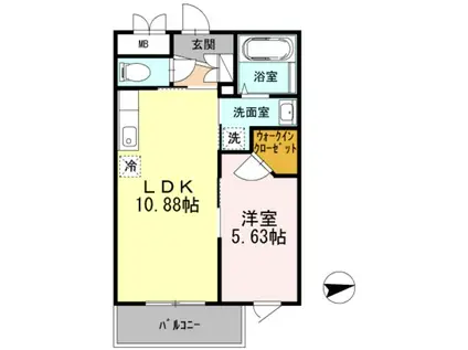 ナチュール浜田山(1LDK/4階)の間取り写真