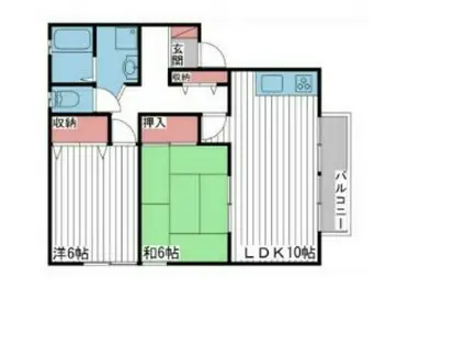 ビゴレ雅 B棟(2LDK/2階)の間取り写真