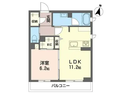 リシャール(1LDK/2階)の間取り写真