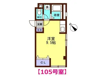 グランデ犀川(ワンルーム/2階)の間取り写真