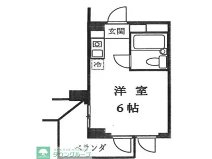 東村山ペガサスビルA館(ワンルーム/1階)の間取り写真