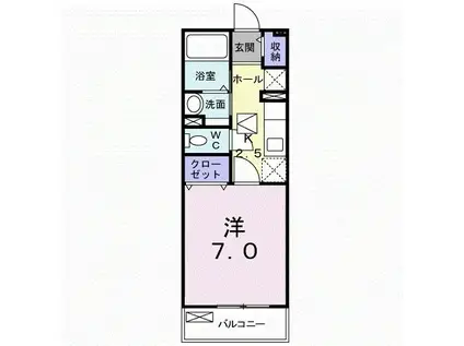 フィオーネ(1K/2階)の間取り写真