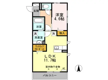 ファイン フレッサ(1LDK/3階)の間取り写真