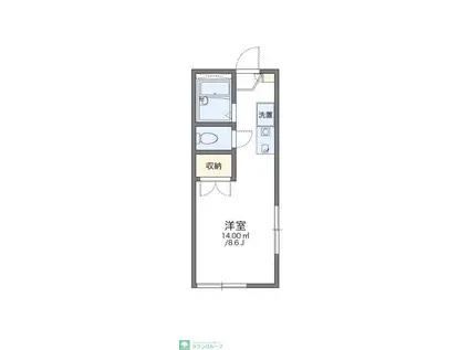 レオパレスリバーサイド染地(1K/2階)の間取り写真