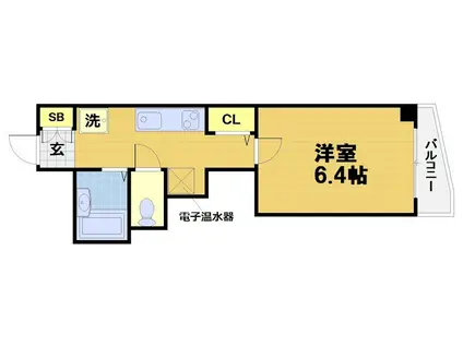 ヌフジャラン御前(1K/3階)の間取り写真