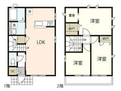 戸坂数甲2丁目アパート(3LDK/1階)の間取り写真
