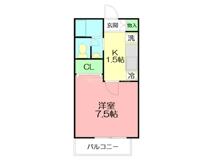 メゾンルネ(1K/2階)の間取り写真