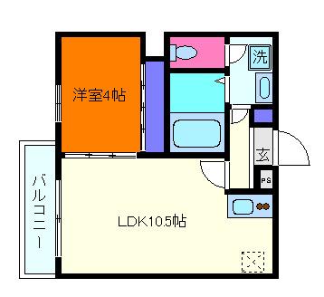 アリビラ六甲(1LDK/1階)の間取り写真