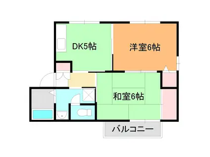 フレアレザン中林 A(2DK/1階)の間取り写真