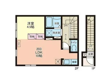 EFFORIA TRIA(1LDK/2階)の間取り写真