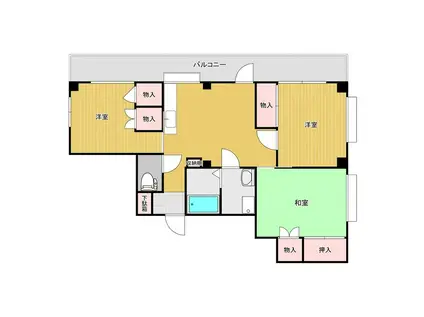 HSレジデンス(3DK/2階)の間取り写真