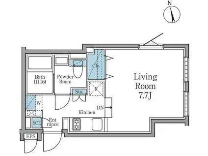 グリーンビュー笹塚 (ワンルーム/1階)の間取り写真