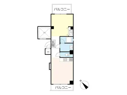 ボン・ヴォワール(ワンルーム/3階)の間取り写真