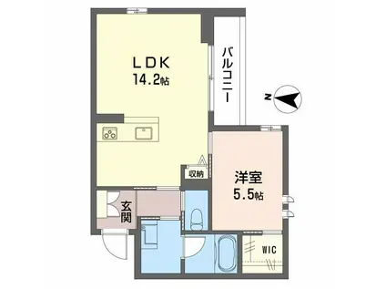 アトリエール北六番丁(1LDK/1階)の間取り写真