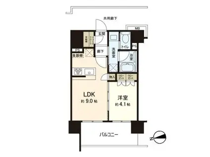 サンクレイドル上野II(1LDK/6階)の間取り写真