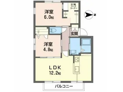 ベル・メゾン(2LDK/2階)の間取り写真