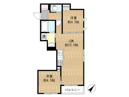 イル・ポスト・ソレッジャート(2LDK/2階)の間取り写真