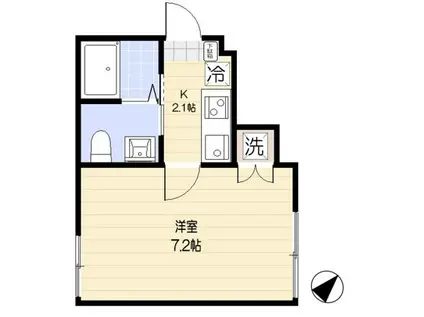 グレーシア幕張(1K/1階)の間取り写真