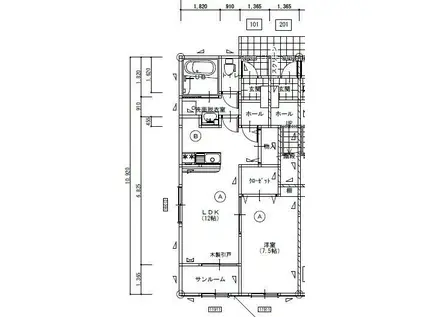 コーポSAKURA(1LDK/1階)の間取り写真