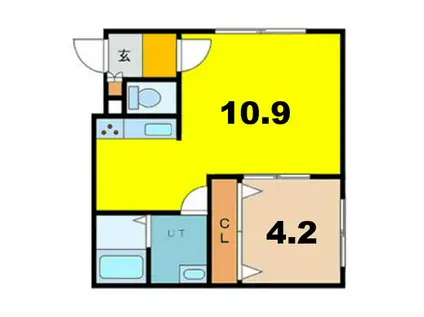 フルール千歳駅前(1LDK/1階)の間取り写真