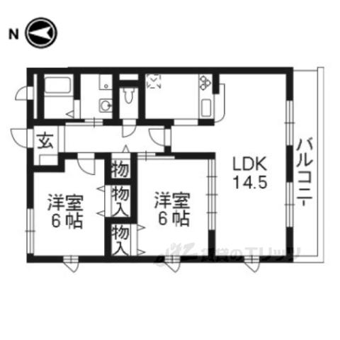 PIACERE嵯峨嵐山(2LDK/3階)の間取り写真