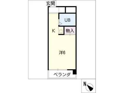ヴューラータナカ(ワンルーム/4階)の間取り写真
