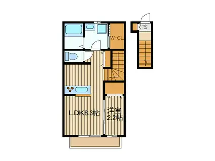 ガーデンテラス石神井公園(1LDK/2階)の間取り写真