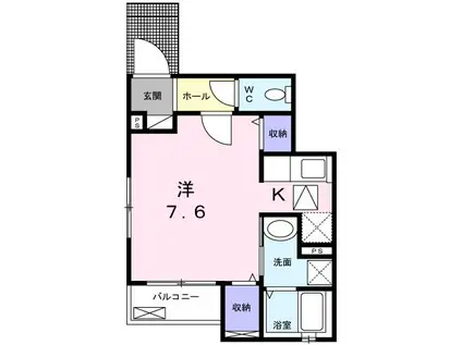 サティ宝町(1K/1階)の間取り写真