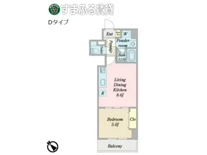 プロシード新安城(1LDK/2階)の間取り写真