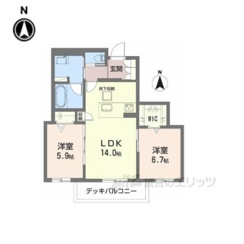 クリスタル シャーメゾン(2LDK/1階)の間取り写真