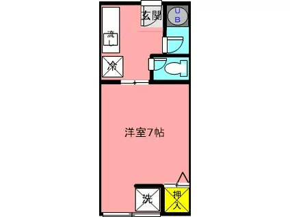 コーポあまるべ(1K/1階)の間取り写真