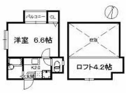 ゲートウェイコート(1K/1階)の間取り写真