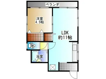 内田ビル(1LDK/3階)の間取り写真