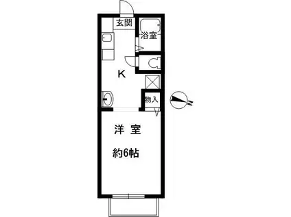 コーポ宮町(1K/1階)の間取り写真